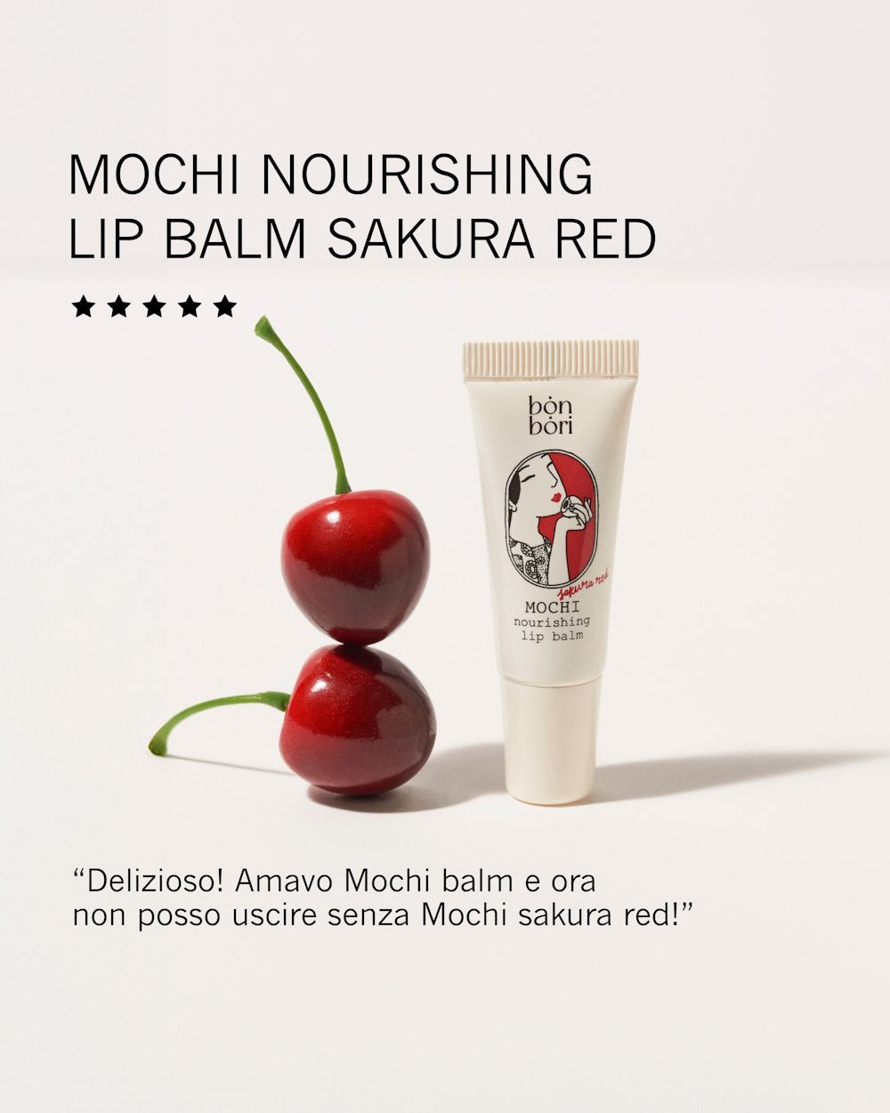 MOCHI NOURISHING LIP BALM - SAKURA RED - bonbori