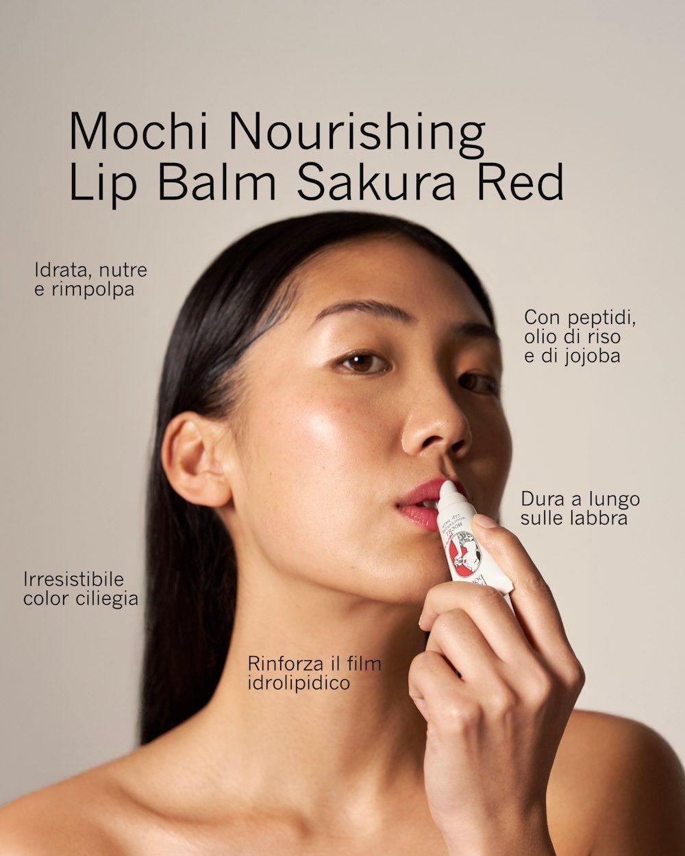 MOCHI NOURISHING LIP BALM - SAKURA RED - bonbori